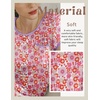 image:imageEkouaer Womens Nightgown Sleep Shirt Dress Satin Patchwork Short Sleeve Sleepwear with PocketPink Flower