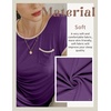 image:imageEkouaer Womens Nightgown Sleep Shirt Dress Satin Patchwork Short Sleeve Sleepwear with PocketPurple