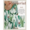 image:imageEkouaer Womens Nightgown Sleep Shirt Dress Satin Patchwork Short Sleeve Sleepwear with PocketWhite Leaf