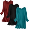 image:imageEkouaer 3 Pack Womens Nightgowns Long Sleeve Sleep Shirts Comfy Soft Nightshirt Women Pajama Sleep Dress Cute SleepwearBlack blue Green wine Red
