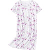 image:imageEkouaer Nightgowns for Women Cotton Sleepshirts Short Sleeve Nightshirt Tshirt Night Gown Casual Sleepdress Comfy NightdressFloral Purple White