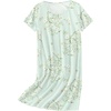 image:imageEkouaer Nightgowns for Women Cotton Sleepshirts Short Sleeve Nightshirt Tshirt Night Gown Casual Sleepdress Comfy NightdressLight Green Floral