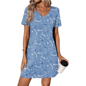 image:imageEkouaer Cotton Nightgowns for Women Short Sleeve Womens Nightgown V Neck Sleep Shirts for Women Soft Sleepwear SXXXLGood Night