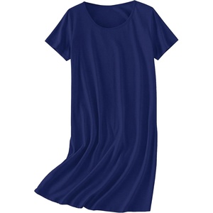 image:imageEkouaer Nightgowns for Women Cotton Sleepshirts Short Sleeve Nightshirt Tshirt Night Gown Casual Sleepdress Comfy NightdressNavy Blue