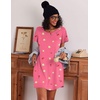 image:imageEkouaer 2 Pack Womens Nightgown Short Sleeve Nightshirts Comfy Soft Pajama Sleep DressApricot Cherry Teddypink Cherry