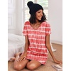 image:imageEkouaer 2 Pack Womens Nightgown Short Sleeve Nightshirts Comfy Soft Pajama Sleep DressBeach  Orange Wave