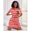 image:imageEkouaer 2 Pack Womens Nightgown Short Sleeve Nightshirts Comfy Soft Pajama Sleep DressBeach  Orange Wave