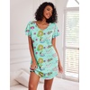 image:imageEkouaer 2 Pack Womens Nightgown Short Sleeve Nightshirts Comfy Soft Pajama Sleep DressBeach  Orange Wave