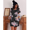 image:imageEkouaer 2 Pack Womens Nightgown Short Sleeve Nightshirts Comfy Soft Pajama Sleep DressBlack Flowerpink Flower