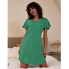 image:imageEkouaer 2 Pack Womens Nightgown Short Sleeve Nightshirts Comfy Soft Pajama Sleep DressBlack Green