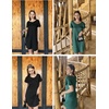 image:imageEkouaer 2 Pack Womens Nightgown Short Sleeve Nightshirts Comfy Soft Pajama Sleep DressBlack Green