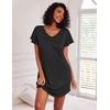 image:imageEkouaer 2 Pack Womens Nightgown Short Sleeve Nightshirts Comfy Soft Pajama Sleep DressBlackwine Red