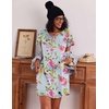 image:imageEkouaer 2 Pack Womens Nightgown Short Sleeve Nightshirts Comfy Soft Pajama Sleep DressBlue Flowerpink Flower