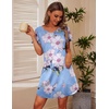 image:imageEkouaer 2 Pack Womens Nightgown Short Sleeve Nightshirts Comfy Soft Pajama Sleep DressBlue Flowerpink Flower