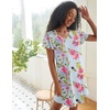 image:imageEkouaer 2 Pack Womens Nightgown Short Sleeve Nightshirts Comfy Soft Pajama Sleep DressBlue Flowerpink Flower