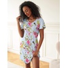 image:imageEkouaer 2 Pack Womens Nightgown Short Sleeve Nightshirts Comfy Soft Pajama Sleep DressBlue Flowerpink Flower