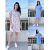 image:imageEkouaer 2 Pack Womens Nightgown Short Sleeve Nightshirts Comfy Soft Pajama Sleep DressBluewhite Floral Print