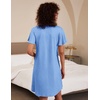 image:imageEkouaer 2 Pack Womens Nightgown Short Sleeve Nightshirts Comfy Soft Pajama Sleep DressBluewhite Floral Print