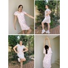 image:imageEkouaer 2 Pack Womens Nightgown Short Sleeve Nightshirts Comfy Soft Pajama Sleep DressButterfly  Stripe