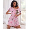 image:imageEkouaer 2 Pack Womens Nightgown Short Sleeve Nightshirts Comfy Soft Pajama Sleep DressCat  Purple