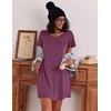 image:imageEkouaer 2 Pack Womens Nightgown Short Sleeve Nightshirts Comfy Soft Pajama Sleep DressCat  Purple