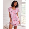 image:imageEkouaer 2 Pack Womens Nightgown Short Sleeve Nightshirts Comfy Soft Pajama Sleep DressCat  Purple