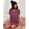 image:imageEkouaer 2 Pack Womens Nightgown Short Sleeve Nightshirts Comfy Soft Pajama Sleep DressCat  Purple