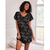 image:imageEkouaer 2 Pack Womens Nightgown Short Sleeve Nightshirts Comfy Soft Pajama Sleep DressCat Print  Wine Red