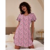 image:imageEkouaer 2 Pack Womens Nightgown Short Sleeve Nightshirts Comfy Soft Pajama Sleep DressCherrylove Leopard