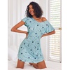 image:imageEkouaer 2 Pack Womens Nightgown Short Sleeve Nightshirts Comfy Soft Pajama Sleep DressCoffee  Star Print
