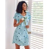 image:imageEkouaer 2 Pack Womens Nightgown Short Sleeve Nightshirts Comfy Soft Pajama Sleep DressCoffee  Star Print
