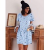 image:imageEkouaer 2 Pack Womens Nightgown Short Sleeve Nightshirts Comfy Soft Pajama Sleep DressFlowerblue Star