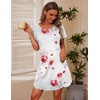 image:imageEkouaer 2 Pack Womens Nightgown Short Sleeve Nightshirts Comfy Soft Pajama Sleep DressFlowerblue Star