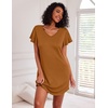 image:imageEkouaer 2 Pack Womens Nightgown Short Sleeve Nightshirts Comfy Soft Pajama Sleep DressGrey Flower  Brown