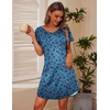 image:imageEkouaer 2 Pack Womens Nightgown Short Sleeve Nightshirts Comfy Soft Pajama Sleep DressLeopardflower