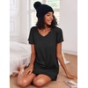 image:imageEkouaer 2 Pack Womens Nightgown Short Sleeve Nightshirts Comfy Soft Pajama Sleep DressLetter Print  Black
