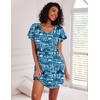image:imageEkouaer 2 Pack Womens Nightgown Short Sleeve Nightshirts Comfy Soft Pajama Sleep DressLetter Print  Black