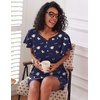 image:imageEkouaer 2 Pack Womens Nightgown Short Sleeve Nightshirts Comfy Soft Pajama Sleep DressNavy Teddy Bearteddy Bear Dessert