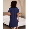 image:imageEkouaer 2 Pack Womens Nightgown Short Sleeve Nightshirts Comfy Soft Pajama Sleep DressNavygrey