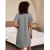 image:imageEkouaer 2 Pack Womens Nightgown Short Sleeve Nightshirts Comfy Soft Pajama Sleep DressNavygrey