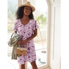 image:imageEkouaer 2 Pack Womens Nightgown Short Sleeve Nightshirts Comfy Soft Pajama Sleep DressNavypurple Floral