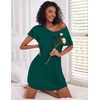 image:imageEkouaer 2 Pack Womens Nightgown Short Sleeve Nightshirts Comfy Soft Pajama Sleep DressPink  Green
