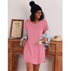 image:imageEkouaer 2 Pack Womens Nightgown Short Sleeve Nightshirts Comfy Soft Pajama Sleep DressPink  Green