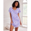 image:imageEkouaer 2 Pack Womens Nightgown Short Sleeve Nightshirts Comfy Soft Pajama Sleep DressStar  Sheep Print