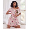 image:imageEkouaer 2 Pack Womens Nightgown Short Sleeve Nightshirts Comfy Soft Pajama Sleep DressStar  Sheep Print