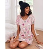 image:imageEkouaer 2 Pack Womens Nightgown Short Sleeve Nightshirts Comfy Soft Pajama Sleep DressStar  Sheep Print