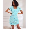 image:imageEkouaer 2 Pack Womens Nightgown Short Sleeve Nightshirts Comfy Soft Pajama Sleep DressStarbutterfly Print