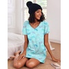 image:imageEkouaer 2 Pack Womens Nightgown Short Sleeve Nightshirts Comfy Soft Pajama Sleep DressStarbutterfly Print