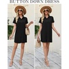 image:imageEkouaer Nightgowns for Women Button Down V Neck Sleepshirt Short Sleeve Nursing Dress SXXLBlack