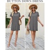 image:imageEkouaer Nightgowns for Women Button Down V Neck Sleepshirt Short Sleeve Nursing Dress SXXLGrey